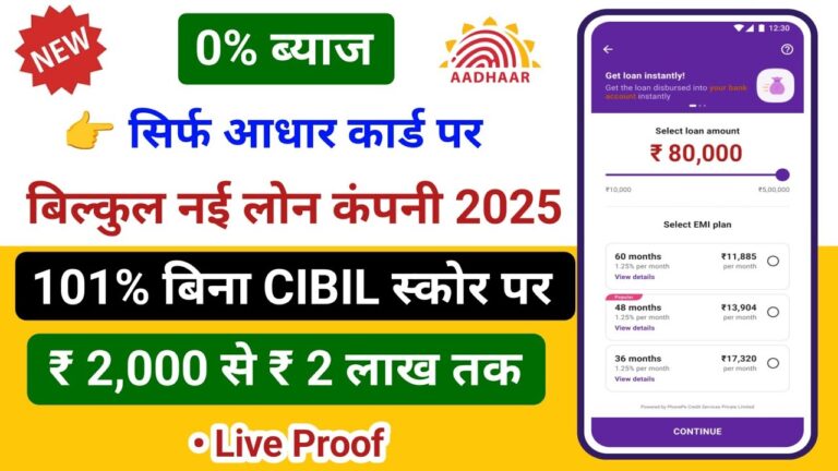 सिर्फ आधार कार्ड से 0% ब्याज पर मिलेगा 2 हजार से 2 लाख तक का लोन, ऐसे करें आवेदन